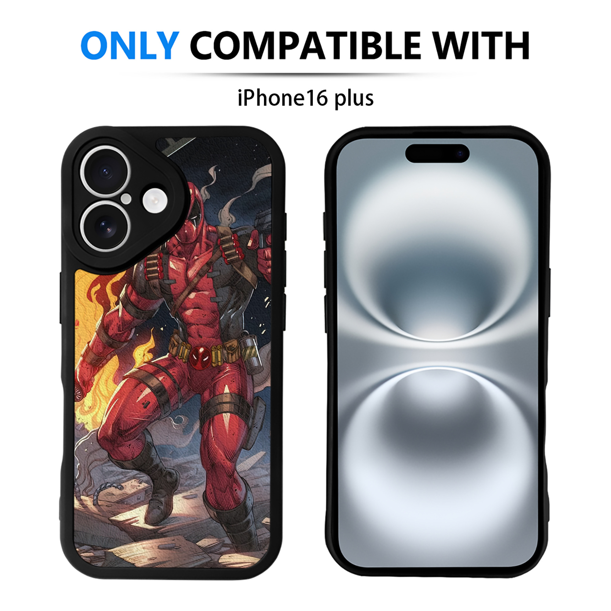 （画像用） Deadpool デッドプール 【iPhone 16シリーズ対応】シリコンスマホケース（レザー調） 材質：シリコン